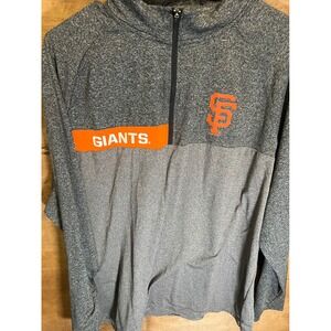 New Era San Francisco Giants Mens XL Quarter Zip Pullover Heather Grey MLB Shirt